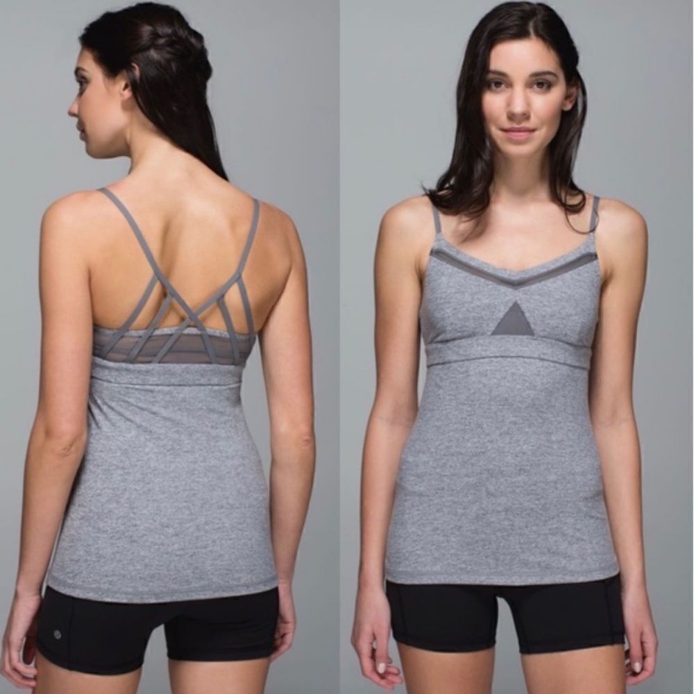 Lululemon Just Breathe Heathered Slate Tank Top